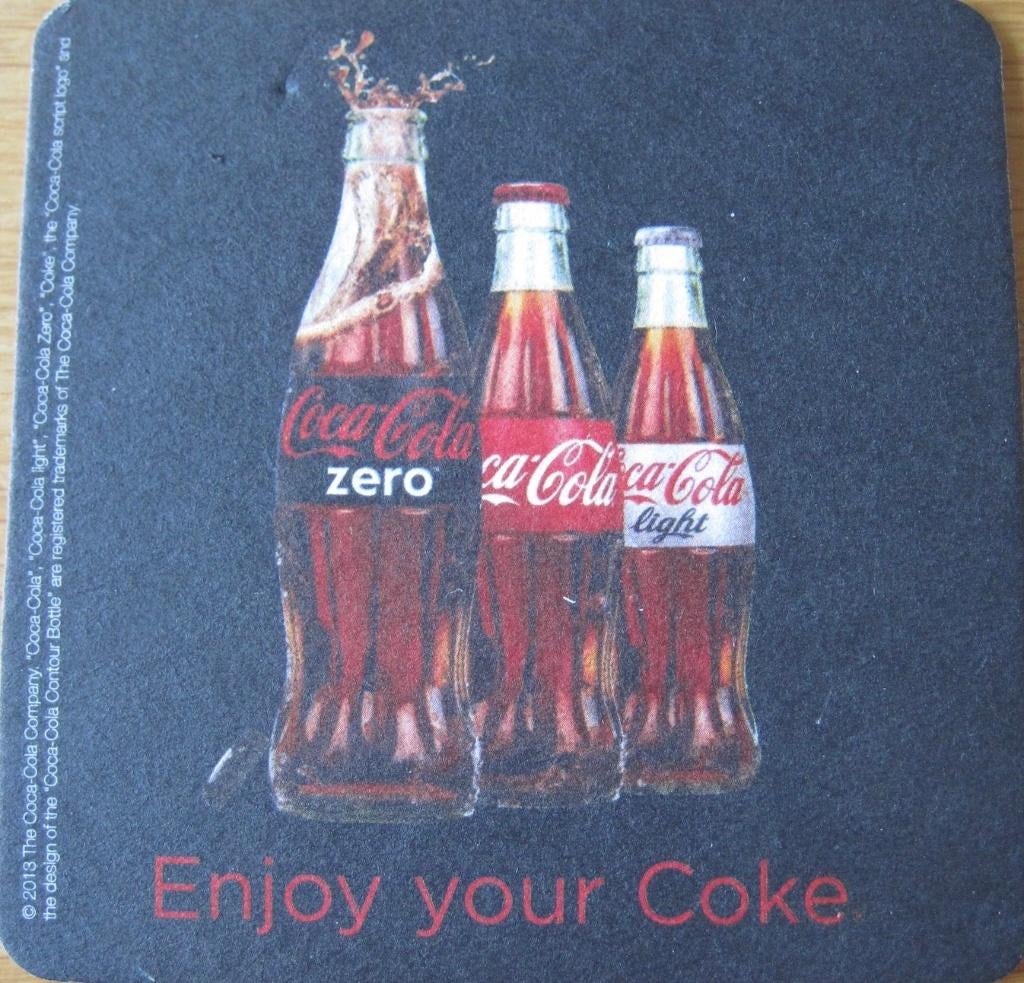 bierviltje van Coca Cola - Enjoy your coke, Ophalen of Verzenden, Zo goed als nieuw, Viltje(s), Overige merken