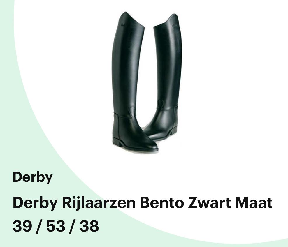 Rijlaarzen Derby maat 39, Dieren en Toebehoren, Paardrijkleding, Zo goed als nieuw, Schoeisel, Dressuur, Ophalen of Verzenden