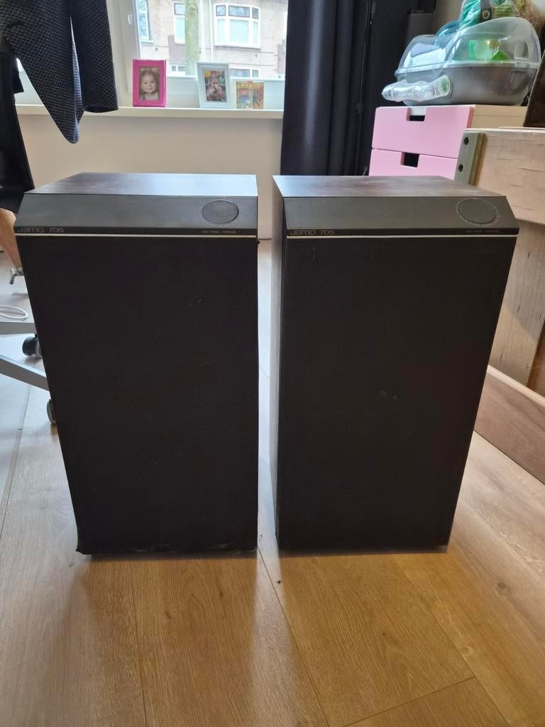 Jamo 705 Speakers - Vintage Hifi, Ophalen, Gebruikt, 60 tot 120 watt, Front, Rear of Stereo speakers