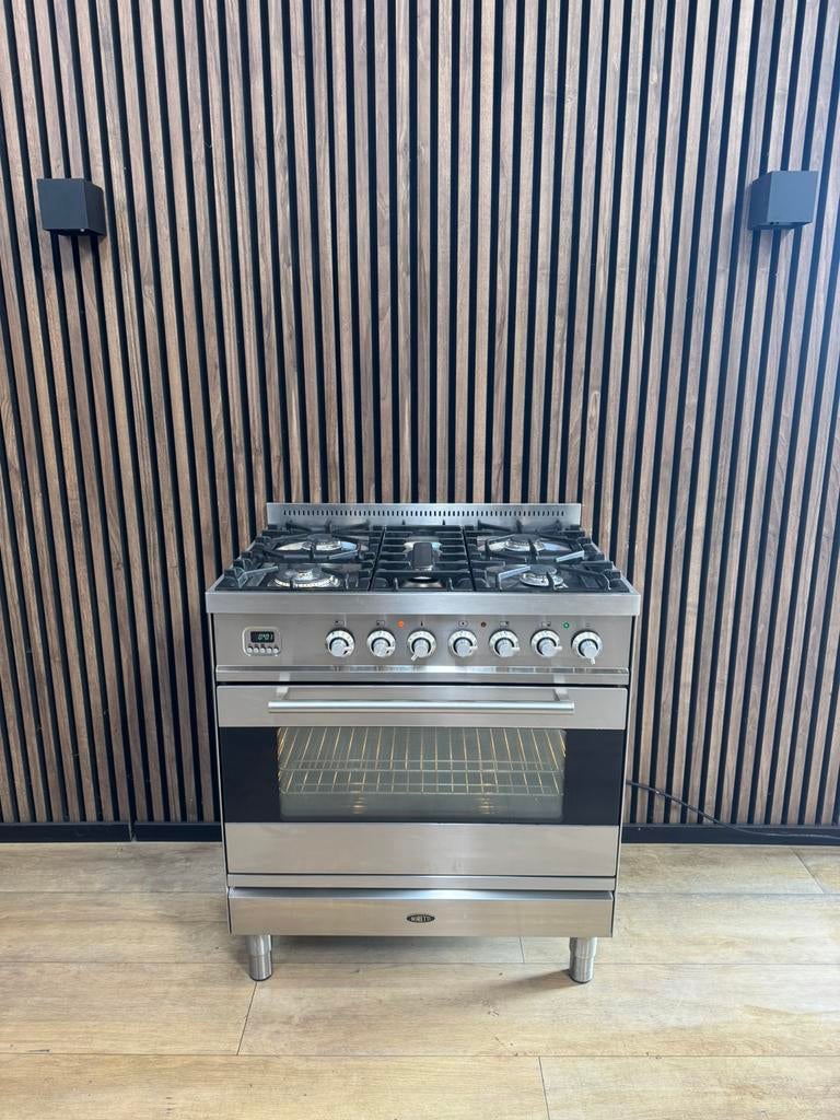 Luxe Rvs Boretti Fornuis 5pits 80 cm breed (Gratis bezorgen), 5258sh, Ophalen of Verzenden, Zo goed als nieuw, Gas