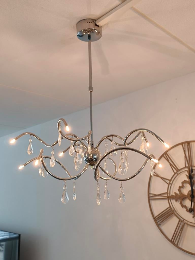 Mooie hanglamp | Moderne kroonluchter, Ophalen, 50 tot 75 cm, Zo goed als nieuw, Glas