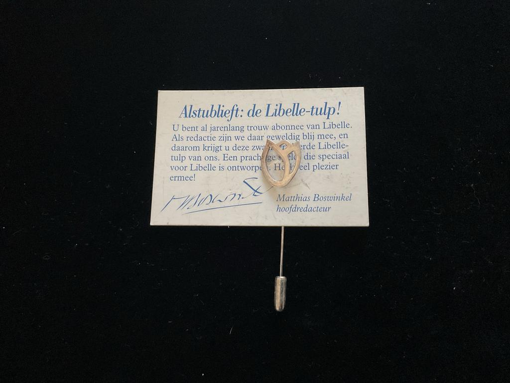 Libelle Tulp Reversspeld, Overige materialen, Minder dan 4 cm, Ophalen of Verzenden, Zo goed als nieuw