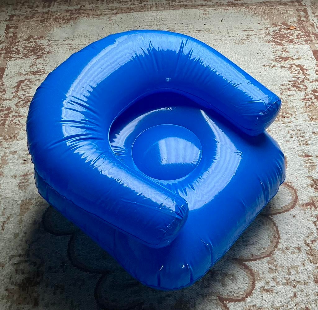 PVC stoel 70x70 blauw stevig pvc opblaasbaar sexy kinky zit, Caravans en Kamperen, Verzenden, Zo goed als nieuw, Regenjas