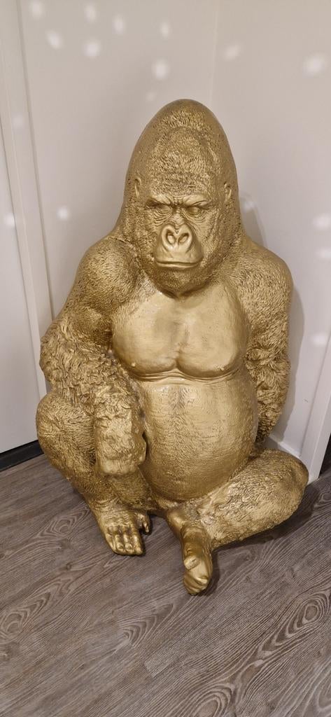 Gouden Gorilla Levensgroot Beeld, Ophalen, Nieuw, Kunststof, Dierenbeeld