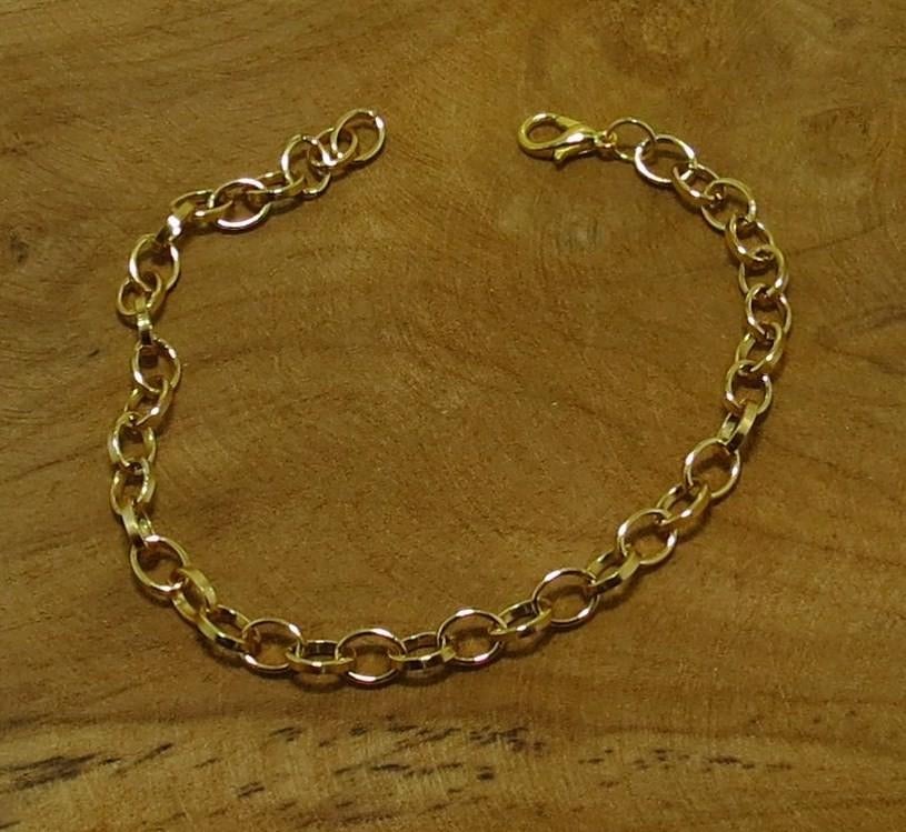 goud kleurige aluminium Jasseron armband   22 cm, Marktplaats@koningsieraden.nl, Overige materialen, Marktplaats@koningsieraden.nl