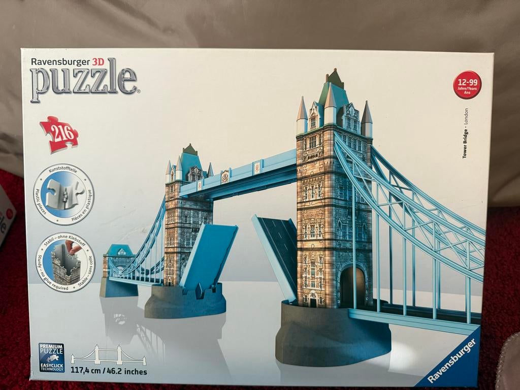 Ravensburger 3D Puzzel Tower Bridge - Compleet!, Ophalen of Verzenden, Minder dan 500 stukjes, Zo goed als nieuw, Rubik's of 3D-puzzel