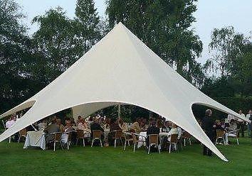 Profi Starflex-Shelter Stertent Starshade 14 x14m 2026 Creme, Tuin en Terras, Ophalen of Verzenden, Nieuw, 8 meter of meer, Stertent