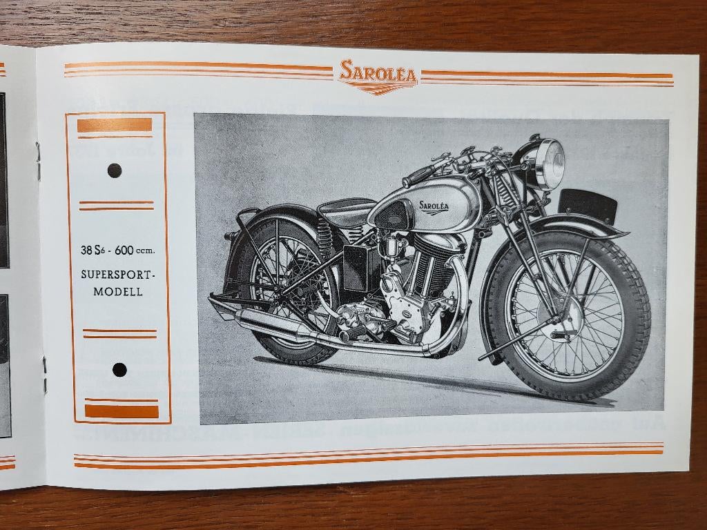 Zeldzame catalogus Saroléa Motoren - 1938 (perfecte kopie), Ophalen of Verzenden, Nieuw, Merk of Model