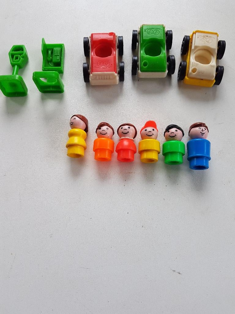 Fisher Price 3x auto, 7x pop, telefoonpaal en parkeermeter, Ophalen of Verzenden, Zo goed als nieuw