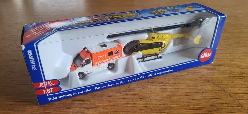 Siku 1850 ambulance en traumahelikopter set, Ophalen of Verzenden, Nieuw, Overige typen, SIKU