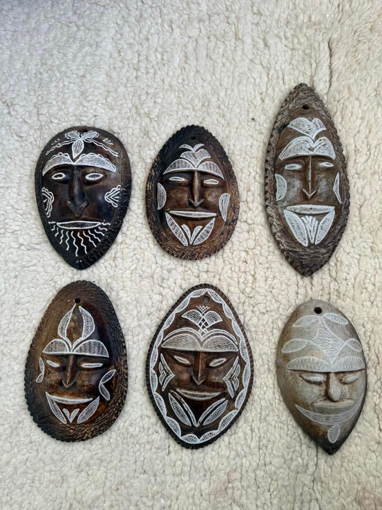Afrikaanse Tiki Maskers Steen, Ophalen of Verzenden