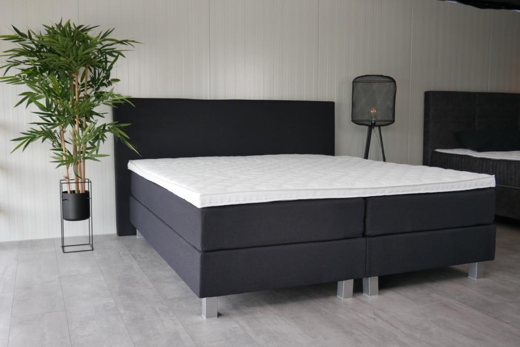 BOXSPRING + TOPPER POCKETVERING 180X200 ZWART KORTING, Huis en Inrichting, Verzenden, Zwart, Nieuw, 180 cm