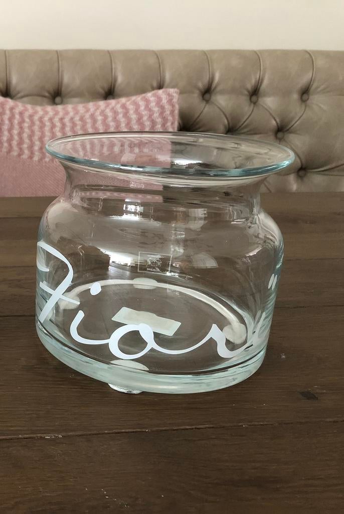 Prachtige Fiori glazen vaas van Riviera Maison, Ophalen, Overige kleuren, Minder dan 50 cm, Glas