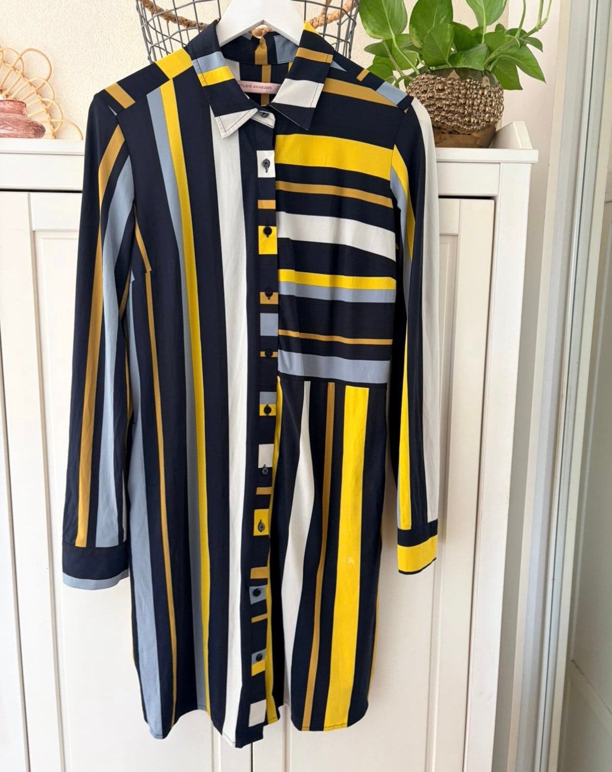 Studio Anneloes travelstof blouse jurk maat S, Geel, Ophalen of Verzenden, Zo goed als nieuw, Maat 36 (S)