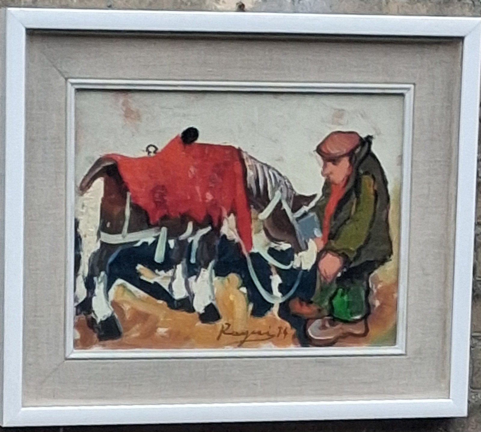 Basso Ragni (Italy), Scena campesta. Expresionistisch., Ophalen, Bijzondere lijst, Expressionistisch, Olieverf