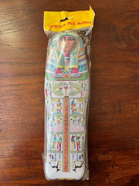 metalen pennendoosje Egyptische sarcofaag, Verzenden, Nieuw