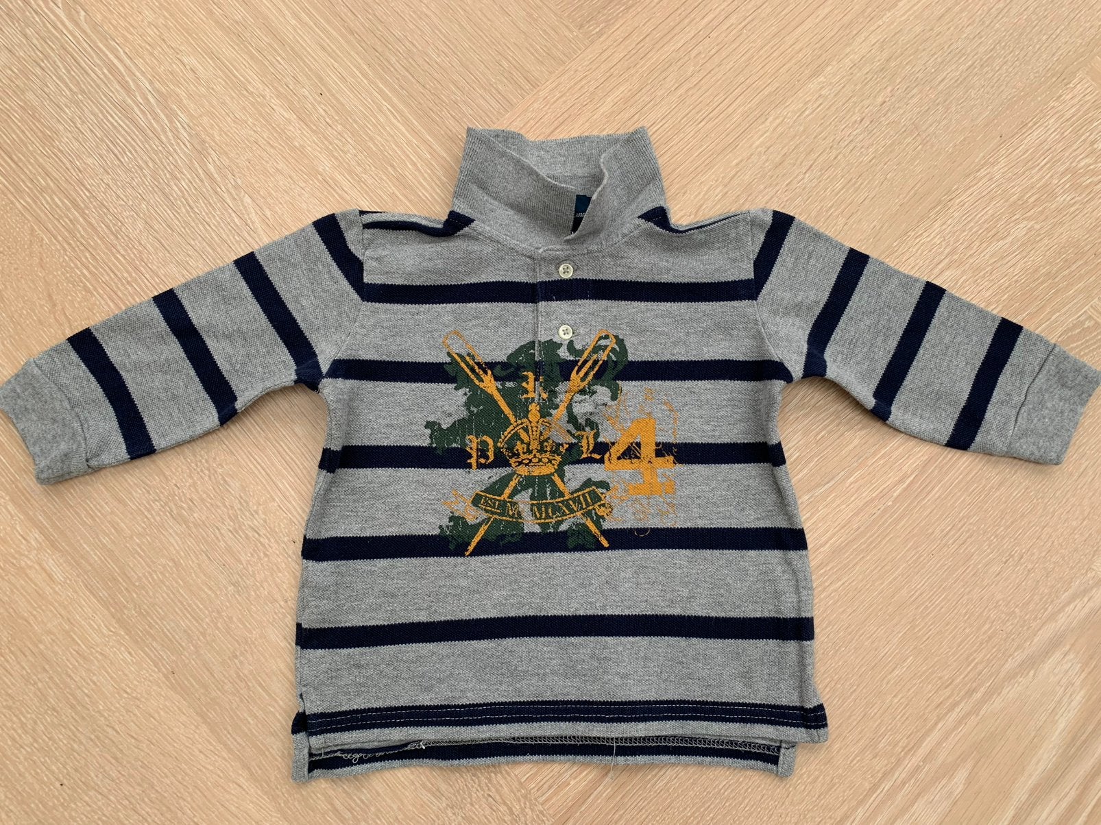 ZGAN: Poloshirt met lange mouw van Ralph Lauren maat 86, Ophalen of Verzenden, Zo goed als nieuw, Jongetje, Shirtje of Longsleeve