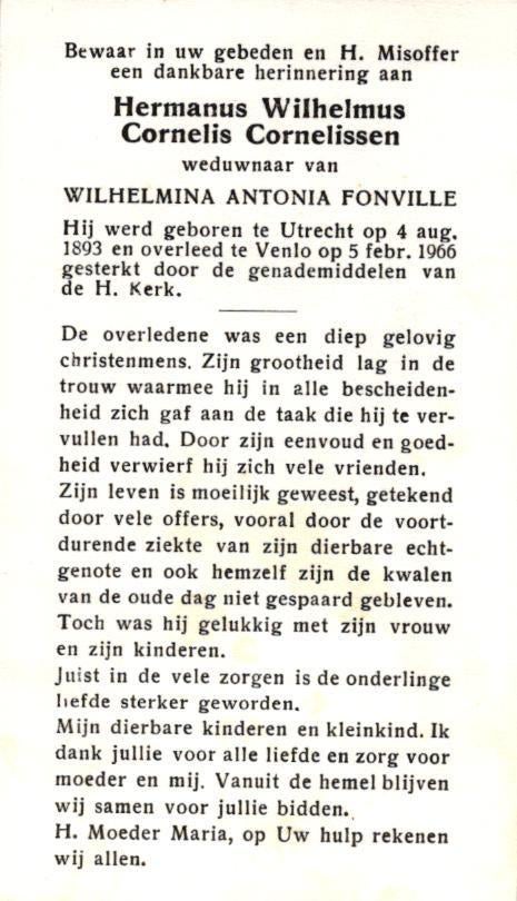 Cornelissen Hermanus Wilhelmus C. Utrecht 1893-1966 Venlo, Verzamelen, Ophalen of Verzenden
