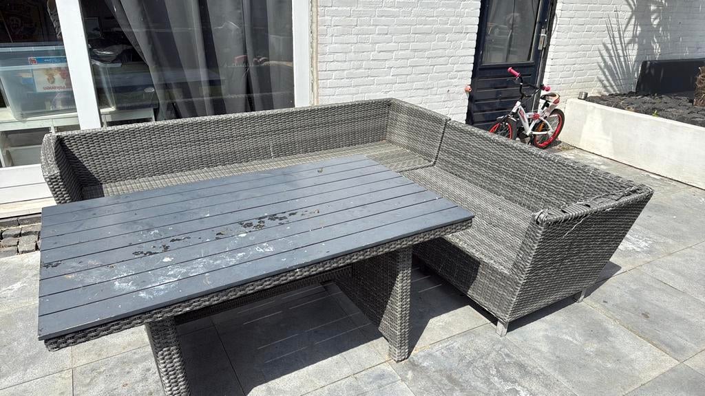 Gratis Loungeset / dinerset zonder kussens, Tuin en Terras, Tuinsets en Loungesets, Ophalen, Zo goed als nieuw, Bank