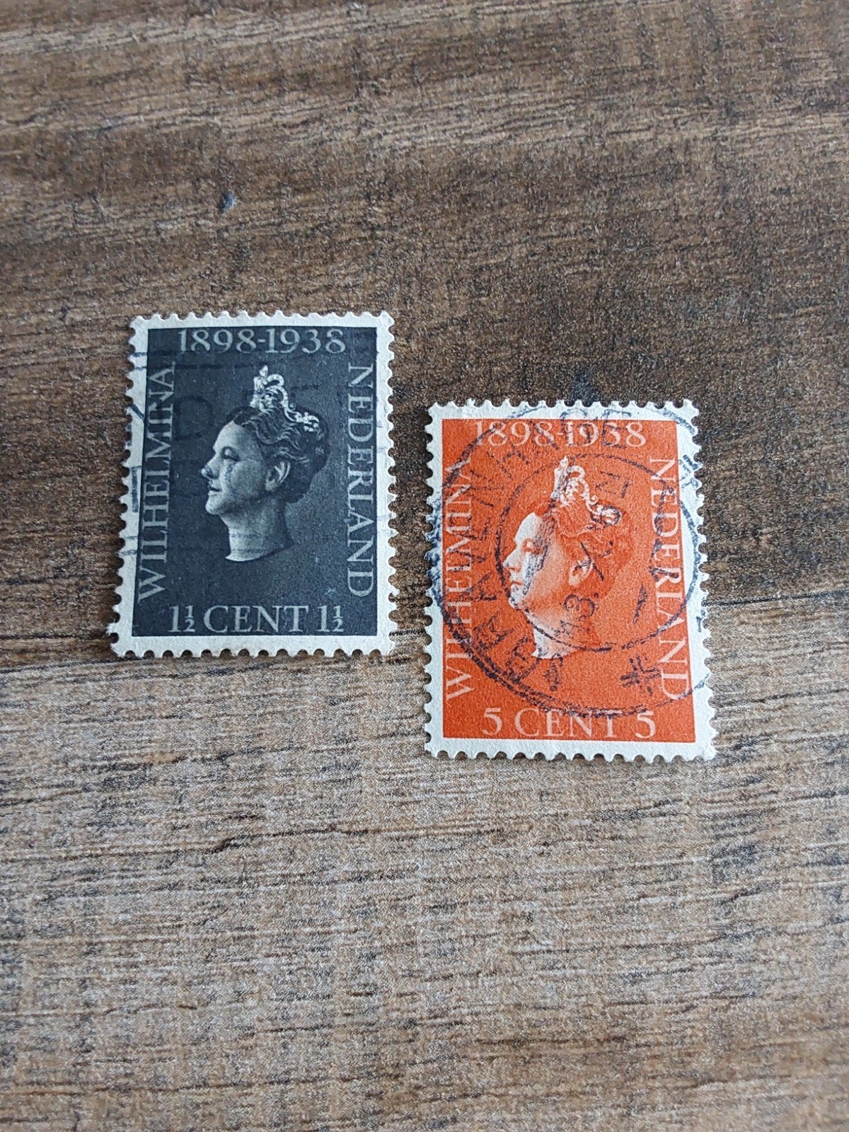 nvph 310+311  40-jarig Regeringsjub.  Wilhelmina 1938 ( gest, Ophalen of Verzenden