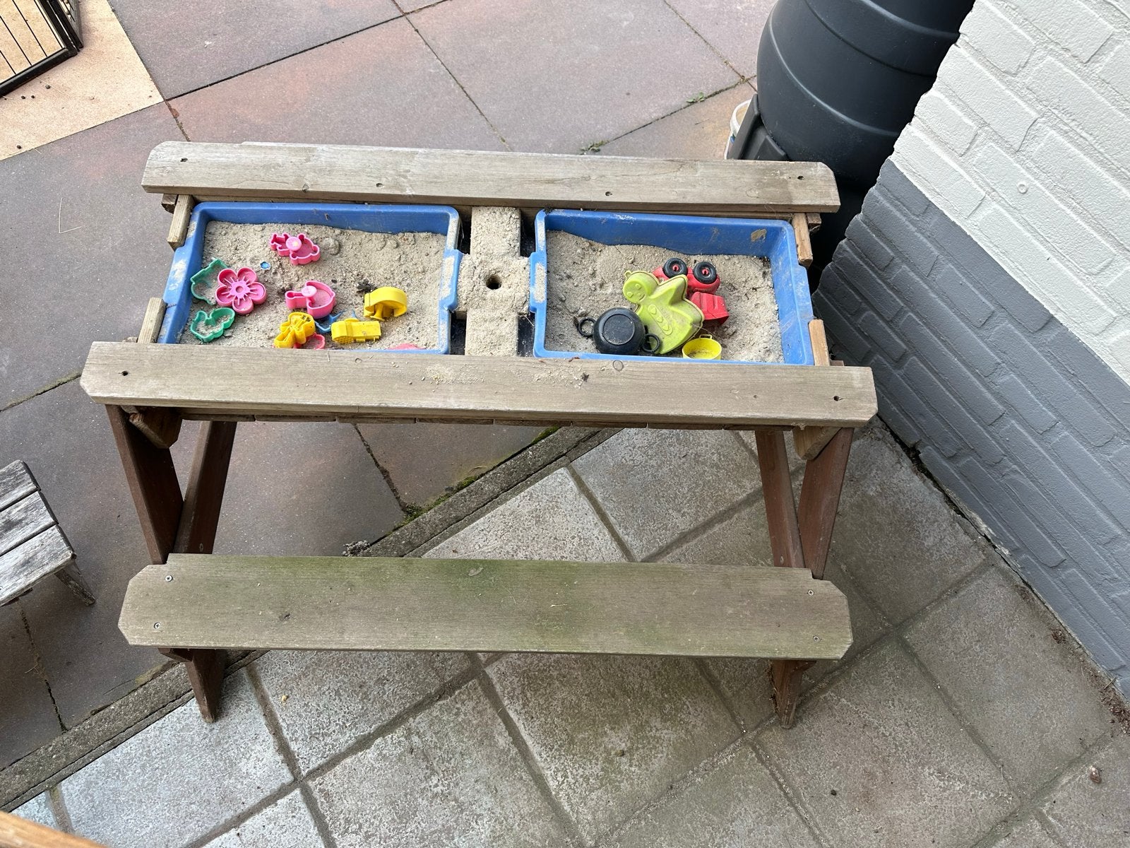 Houten picknicktafel met zand- en waterbakken, Kinderen en Baby's, Ophalen, Gebruikt, Overige typen
