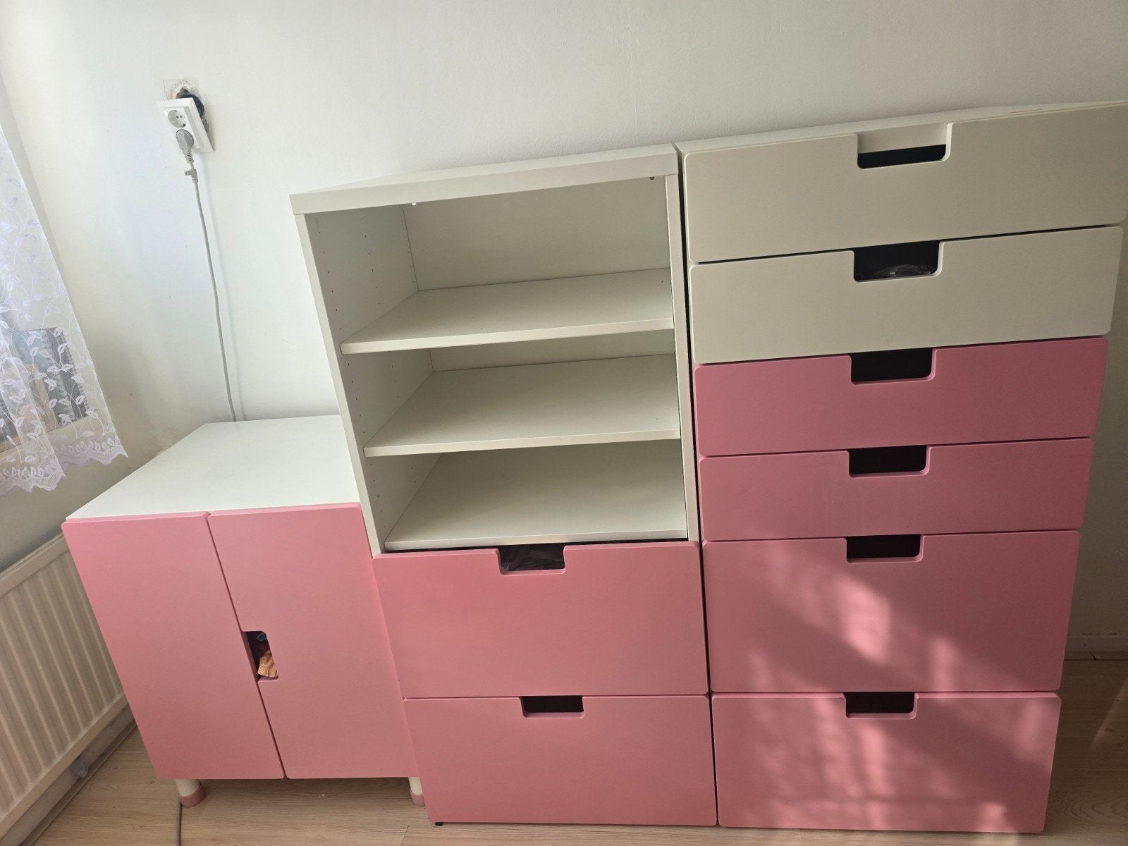 IKEA Opbergkast / Speelgoedkast - Wit & Roze Kinderkamer, Ophalen, Gebruikt, Kast