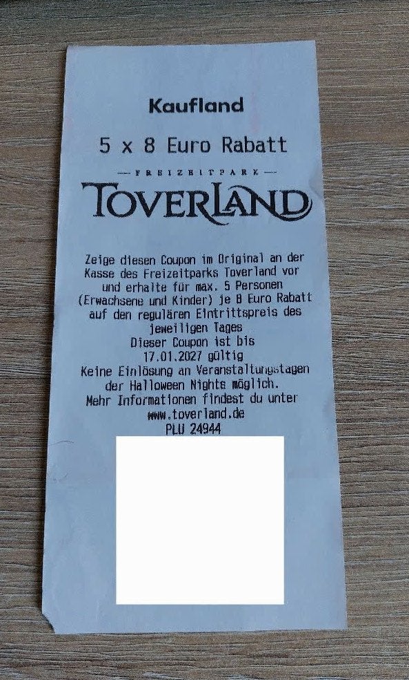 Kortingsbon Toverland Kaufland, Drie personen of meer, Kortingsbon, Pretpark