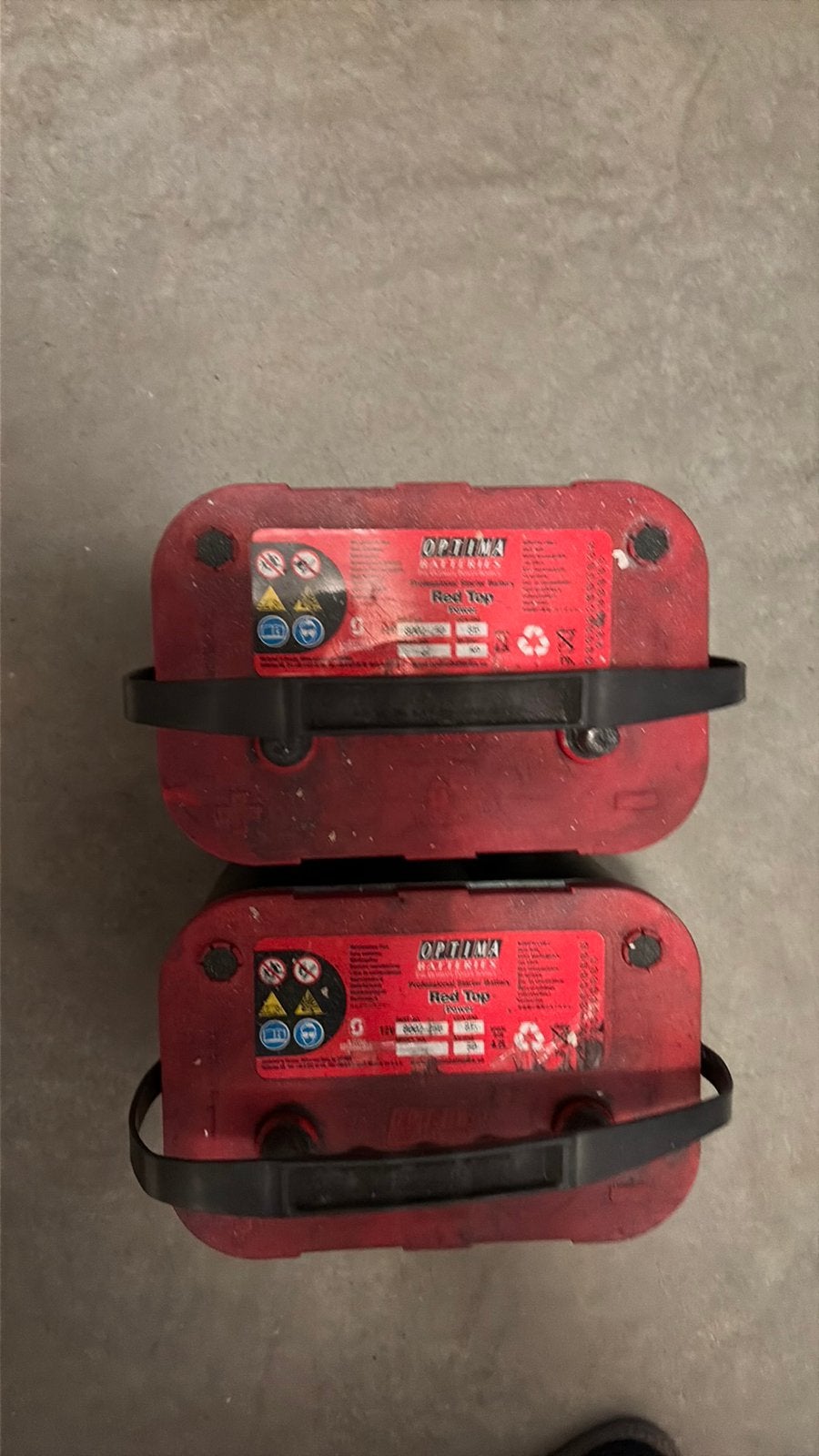 Optima accu 2 stuks, Gebruikt