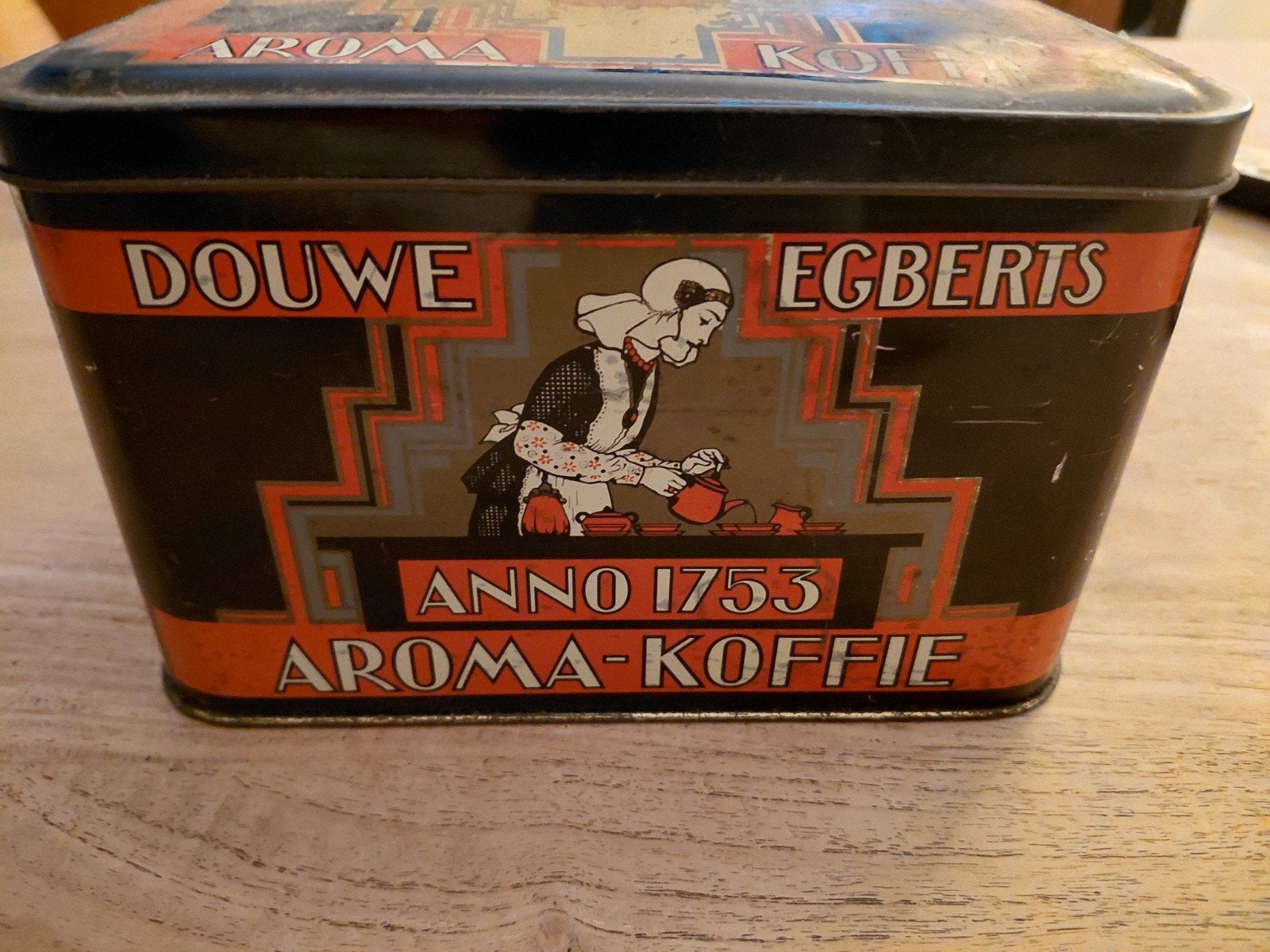 Vintage Douwe Egberts Aroma Koffie Blik - Anno 1753, Ophalen of Verzenden, Gebruikt, Koffie, Douwe Egberts