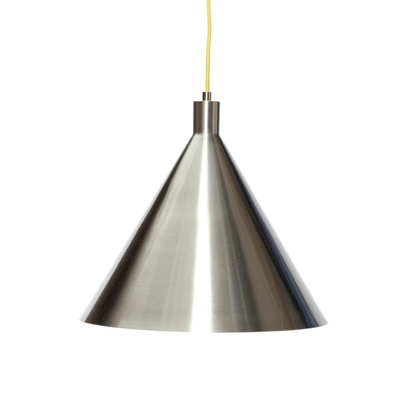 Hübsch RVS hanglamp Ø 40 cm met geel koord - Nieuw, Huis en Inrichting, Lampen | Hanglampen, Ophalen, Nieuw, Metaal, Minder dan 50 cm