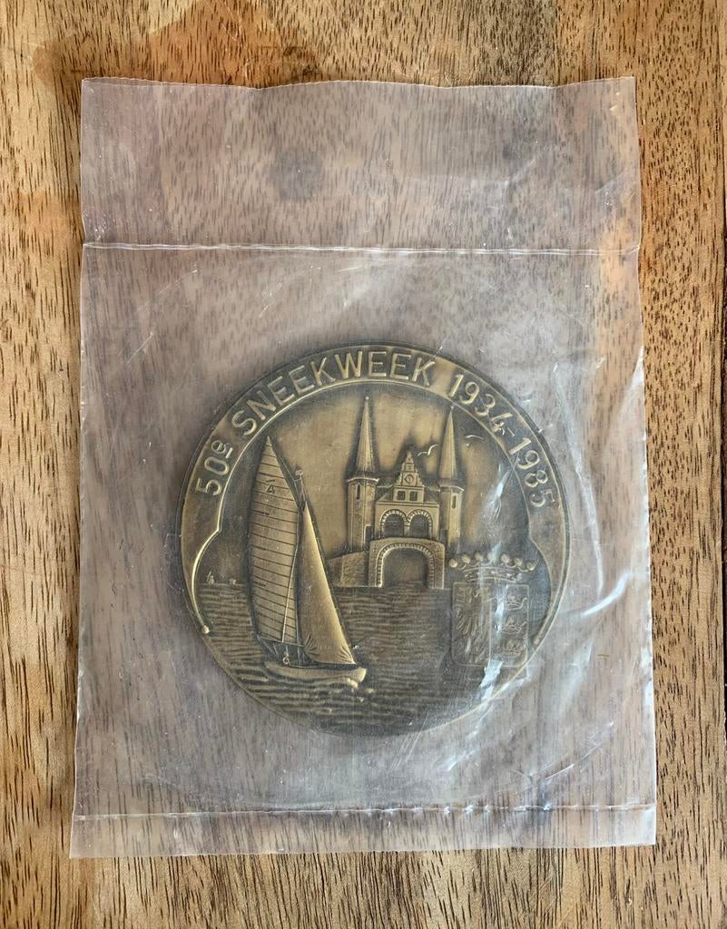 50e SneekWeek 1934-1985 Penning, Verzamelen, Scheepvaart, Ophalen of Verzenden