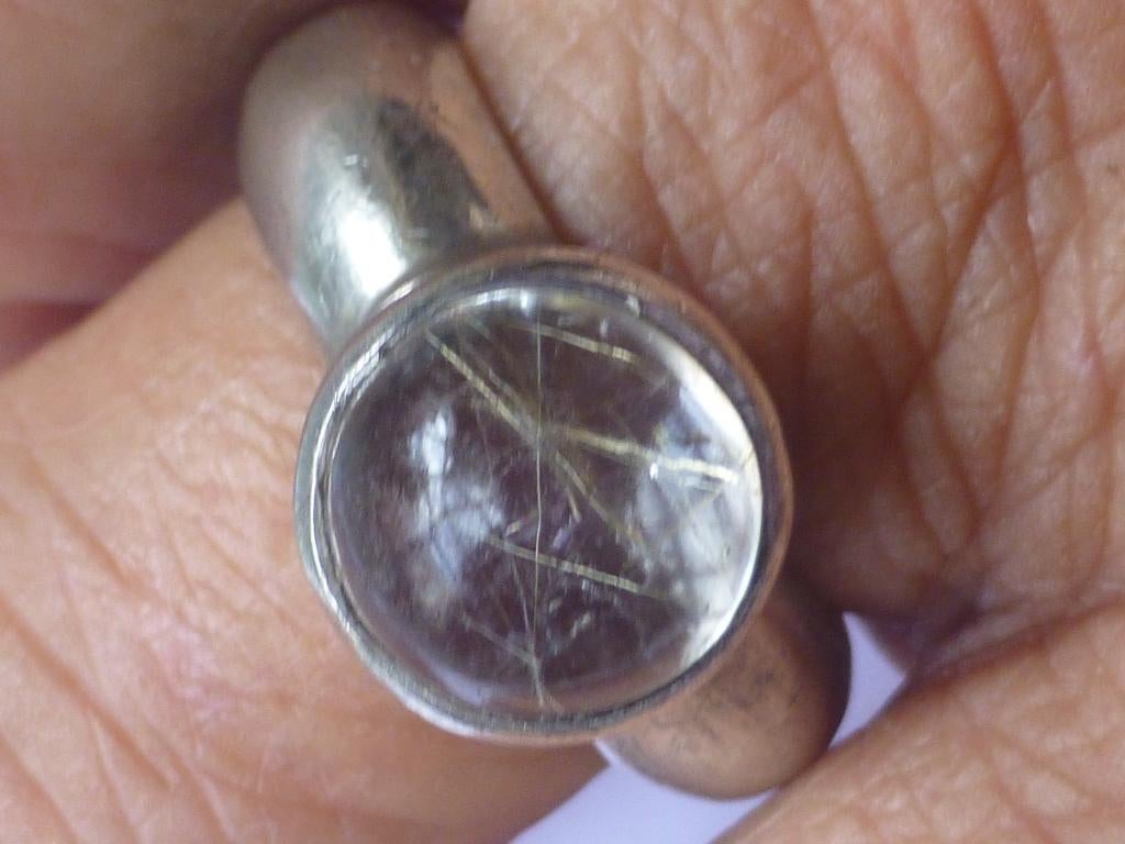 Zilveren Ring met Rutielkwarts vml MENNO MEIJER, Sieraden, Tassen en Uiterlijk, Verzenden, Zilver, Ring, Met edelsteen