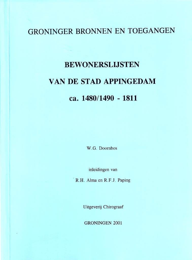 genealogie Appingedam Groningen, Ophalen of Verzenden, Gelezen