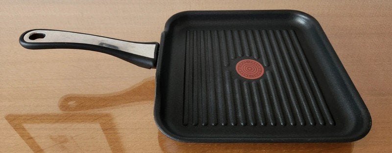 Grillpan gietijzeren kleur zwart, merk tefal, Tefal, Ophalen of Verzenden, Zo goed als nieuw, Geschikt voor inductie