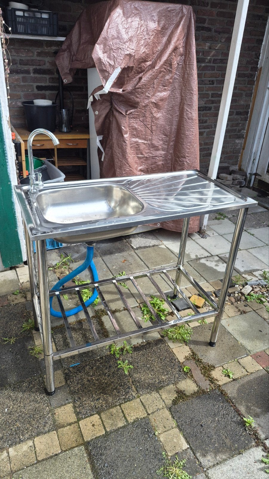 RVS buitenkeuken met spoelbak - 2 maanden gebruikt, Ophalen, Zo goed als nieuw, Elektrisch, Vrijstaand