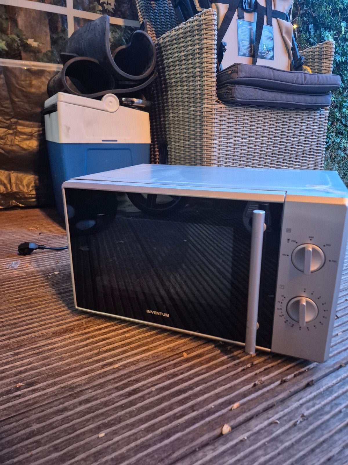 Inventum Magnetron - Hete Lucht & Grill - Zilver, Witgoed en Apparatuur, Ophalen, Nieuw, Magnetron, Draaiplateau