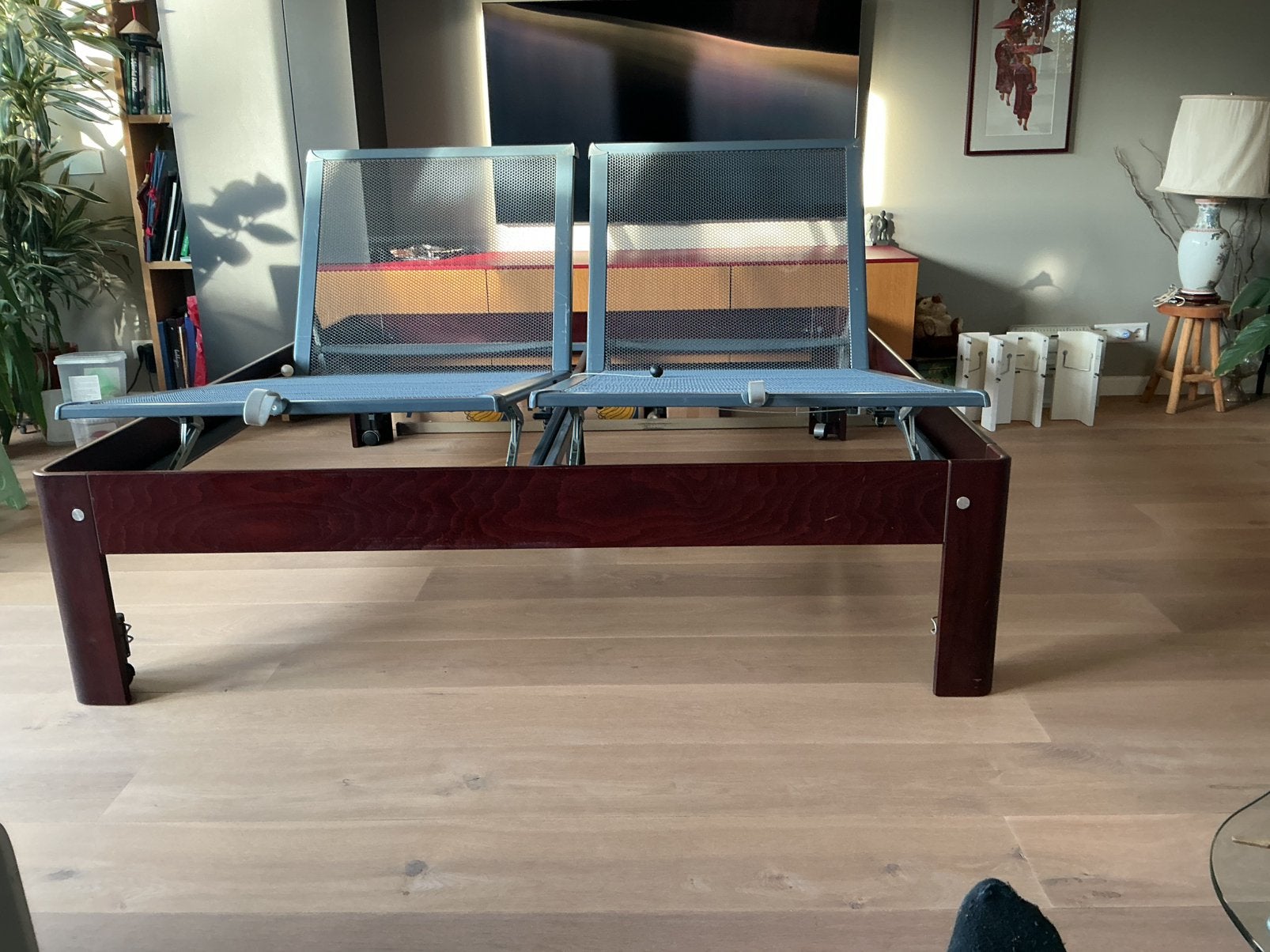 Auping 180-200-48hoog met wielen., Verstelbaar, Overige kleuren, Tweepersoons, Info@auping.nl