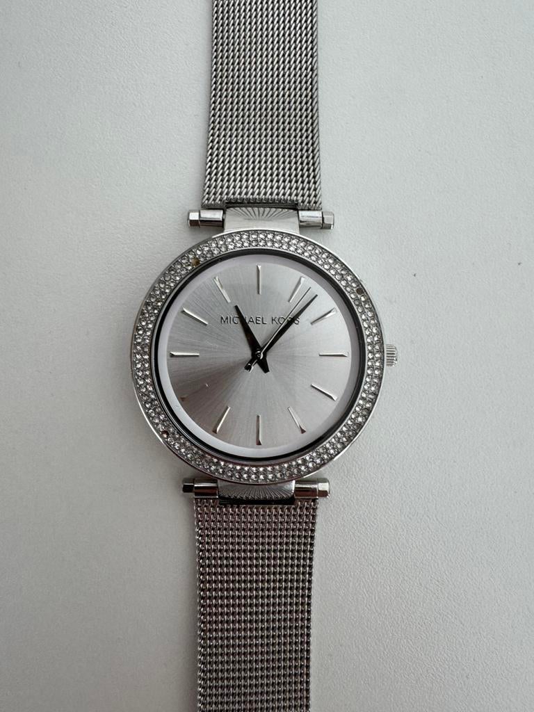 Michael Kors Zilver Horloge Dames, Sieraden, Tassen en Uiterlijk, Horloges | Dames, Overige merken, Staal, Ophalen of Verzenden