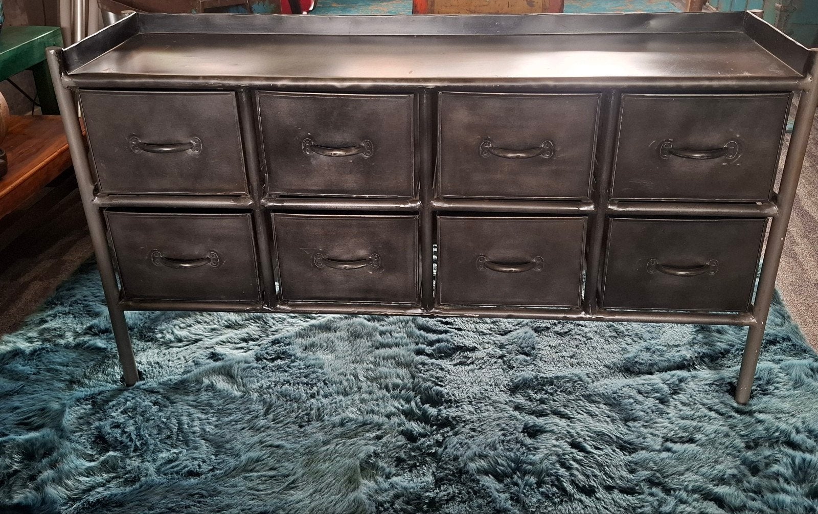 Stoere Portland ijzeren kast van Nordal; vintage uitstraling, Ophalen, Gebruikt, 100 tot 150 cm, Vintage industrieel