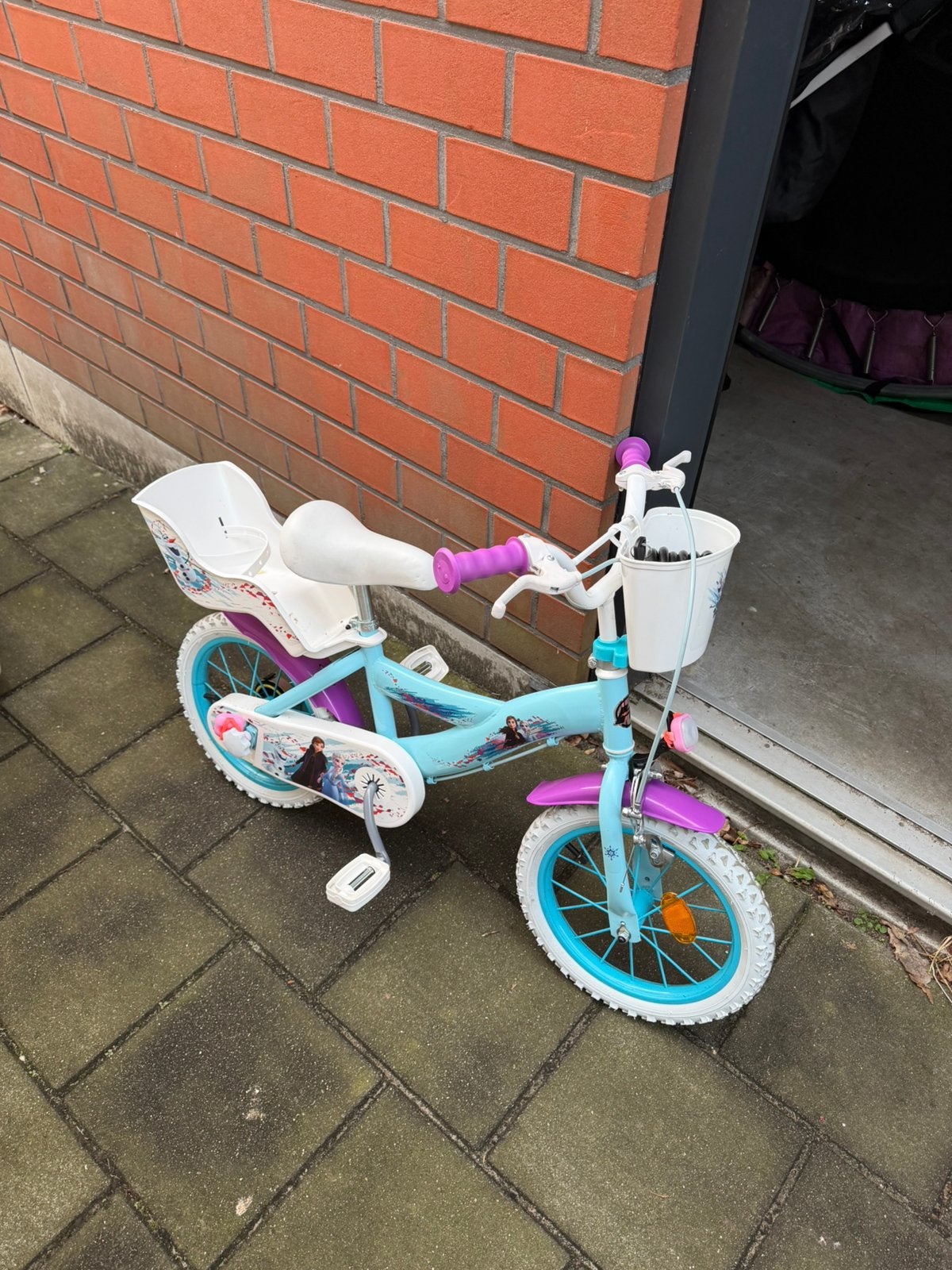 Frozen kinderfiets, Ophalen, Zo goed als nieuw, Minder dan 16 inch, Zijwieltjes