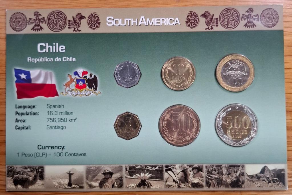 121# Coins of the World muntset Chili, Postzegels en Munten, Ophalen of Verzenden, Zuid-Amerika