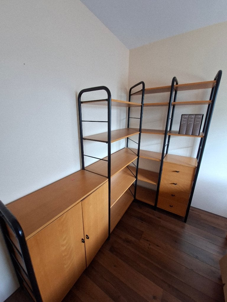Moderne wandkast/boekenkast met opbergruimte, Met deur(en), Modern, Industrieel, 200 cm of meer, Zo goed als nieuw