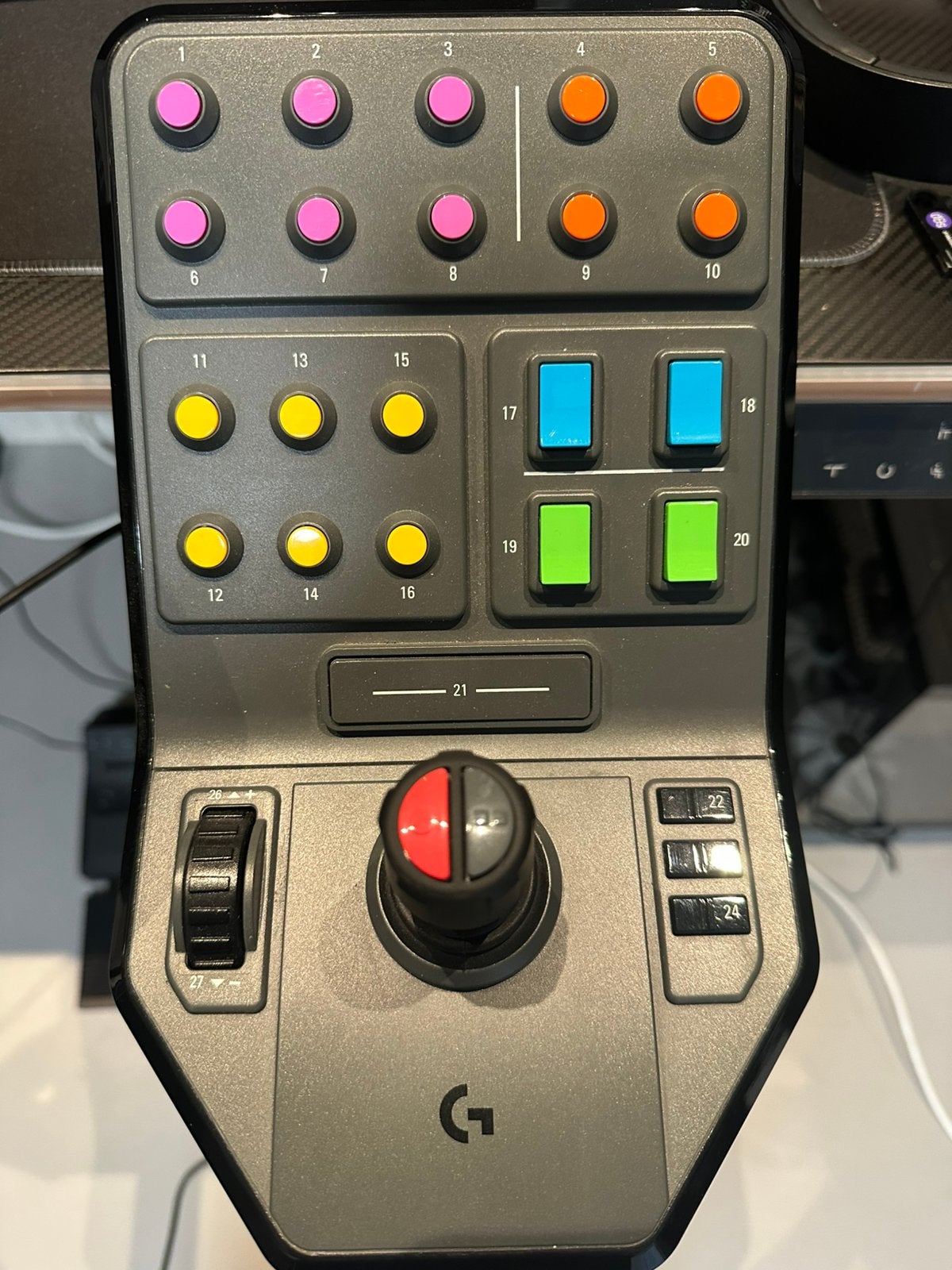 Logitech farming pc stuur met sidepanel, Computers en Software, Joysticks, Ophalen of Verzenden, Zo goed als nieuw