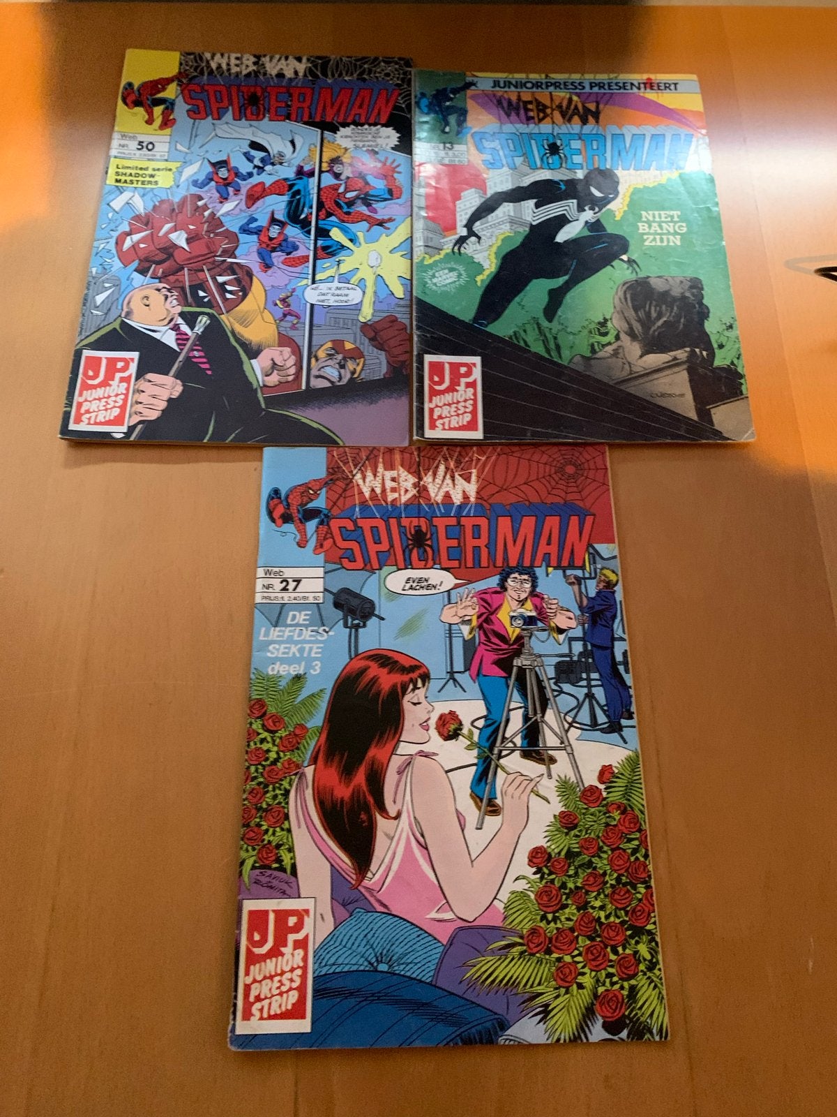 Web van Spiderman Juniorpress Strips - 3 stuks, Boeken, Meerdere stripboeken, Ophalen of Verzenden, Gelezen