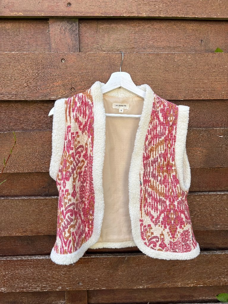 Boho teddy gilet/bodywarmer maat S – roze print, My Jewellery, Ophalen of Verzenden, Roze, Maat 36 (S)