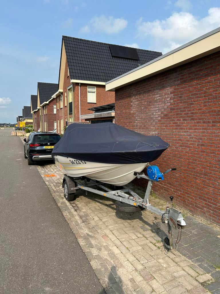 Quicksilver 425 met 70pk In zeer goede staat, Watersport en Boten, Gebruikt, Elektrische start, Quicksilver, Ophalen