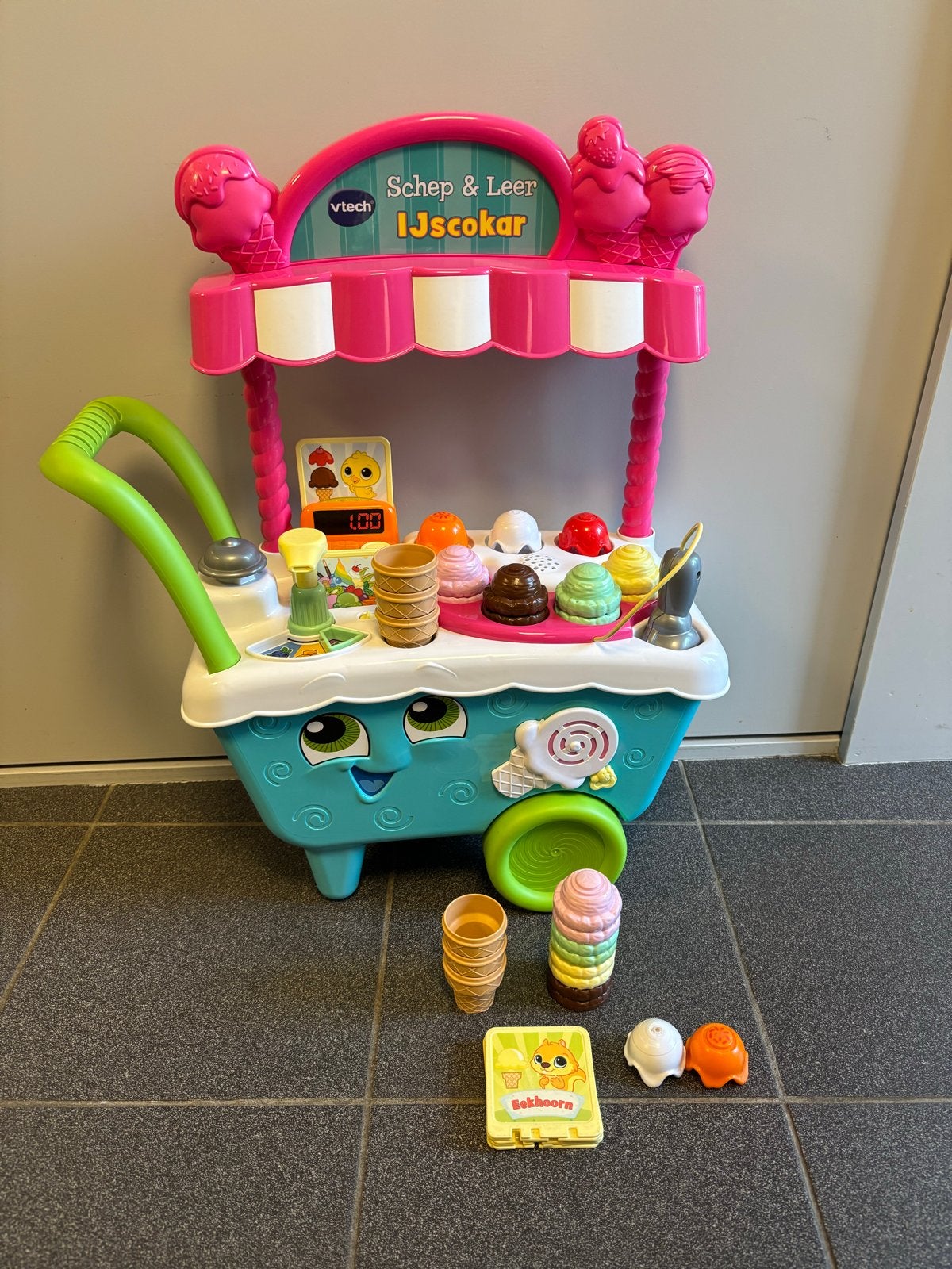 VTech IJscokar zgan en met extra set ijsbollen., Ophalen of Verzenden, Zo goed als nieuw, Jongen of Meisje