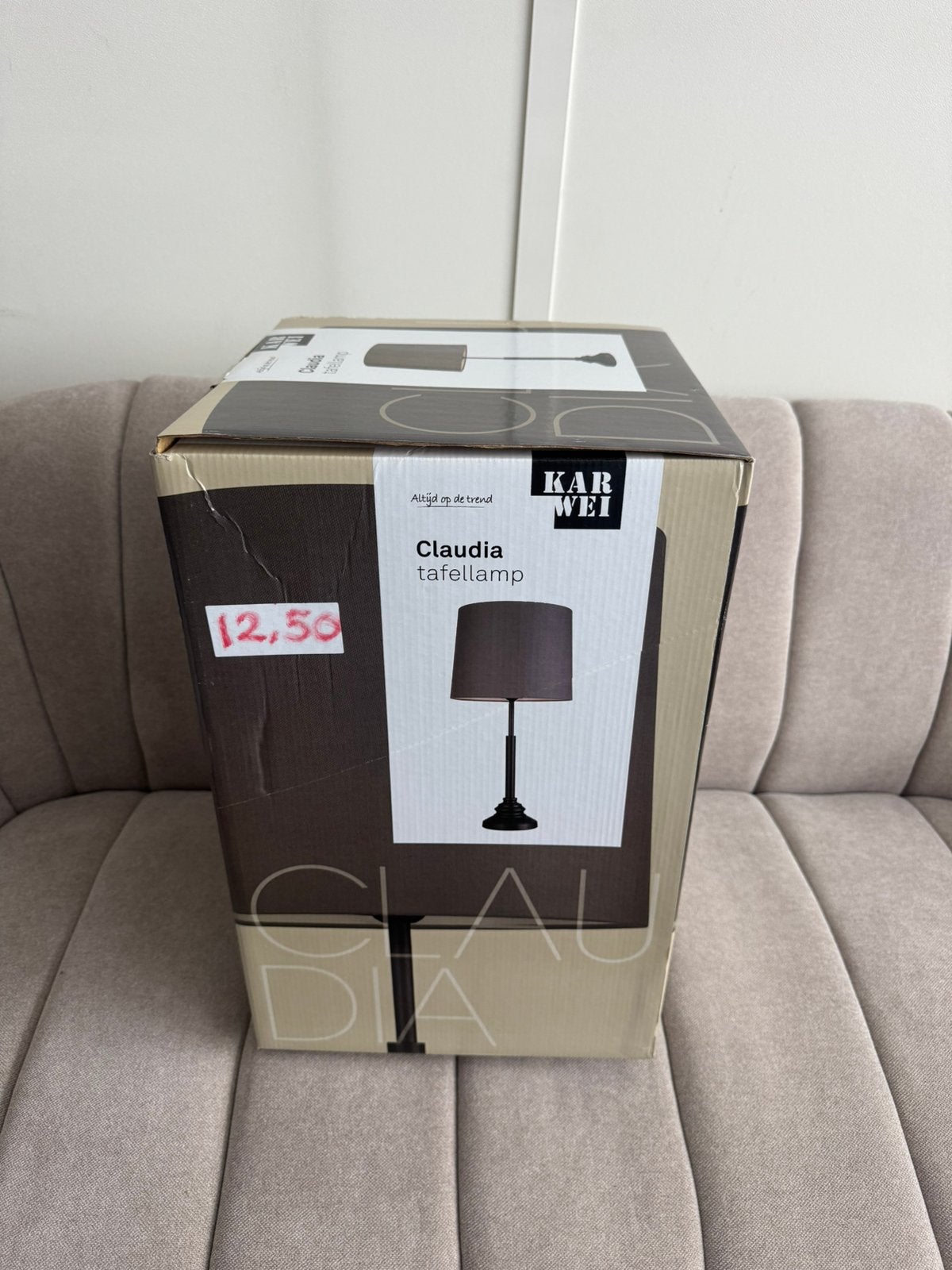 Nieuwe karwei tafllamp te koop, Huis en Inrichting, Ophalen, Zo goed als nieuw, 50 tot 75 cm