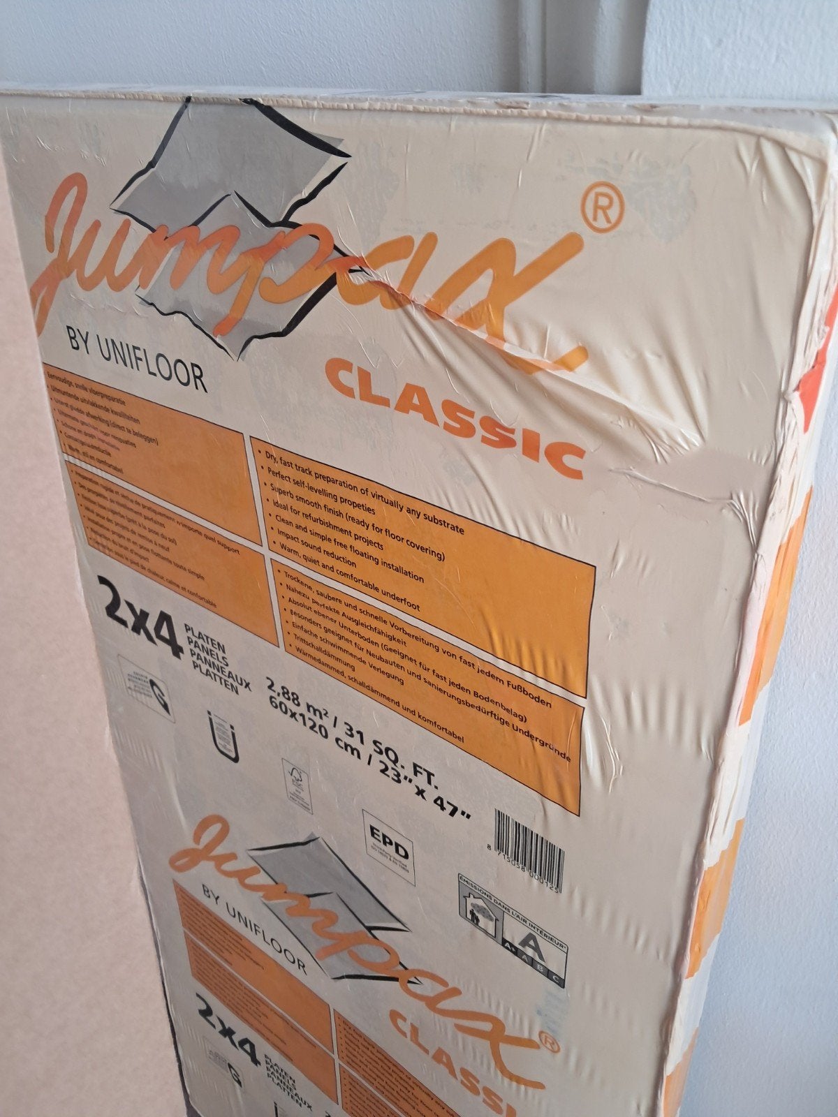 Jumpax Classic ondervloer 1 pak ongeopend (2.88 m²), Ophalen, Overige materialen, 30 cm of meer, 50 tot 150 cm
