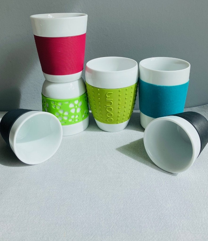 Bodum QDO Kahla vintage design bekers porselein Bistro, Huis en Inrichting, Overige merken, Zo goed als nieuw, Overige stijlen